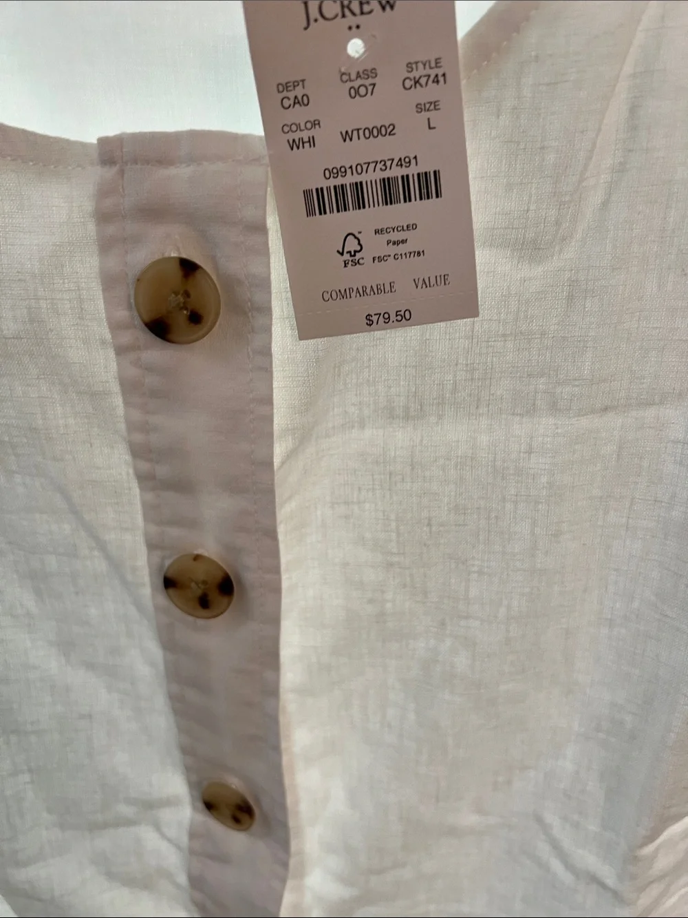 J. Crew sleeveless white